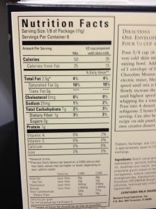 Chocolate Mousse Nutrition Facts